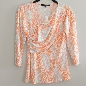 Antonia Melaini Drape Shirt Top 3/4 Sleeves XS